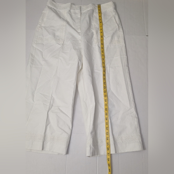 Ann Taylor The Marina White High Rise Wide Leg  Pants Womens 14 Inseam 25" - Picture 2 of 9